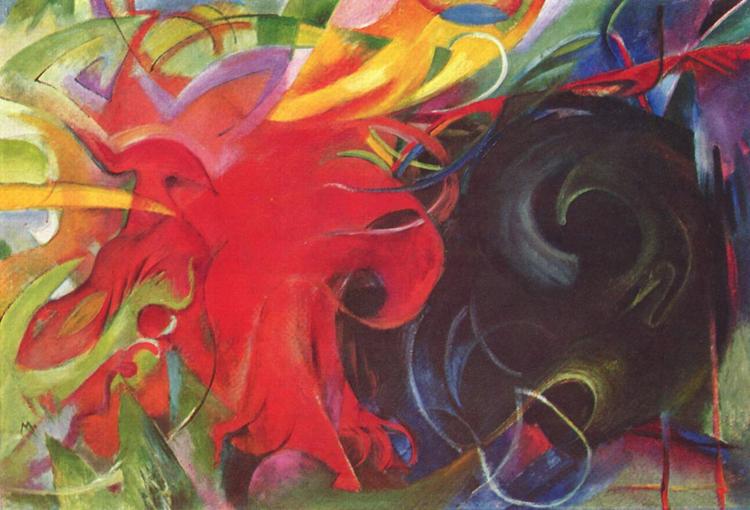 Franz Marc Fighting Forms (mk34) oil painting picture